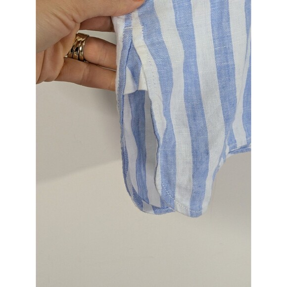 Everlane The Linen Puff Sleeve Shirt Blue White Stripe Button Down Oversized XS - Picture 6 of 9